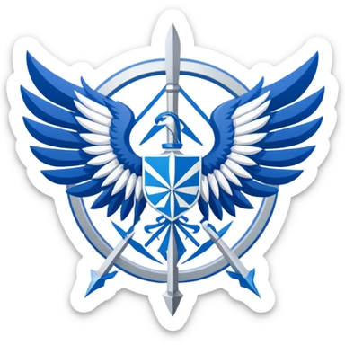 Survey Corps logo from Attack on Titan, Wings of Freedom emblem, overlapping blue and white wings sticker