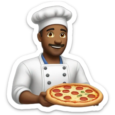man kneadin a pizza dough sticker