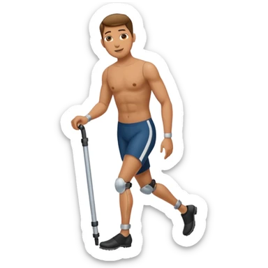Man with one prosthetic leg sticker