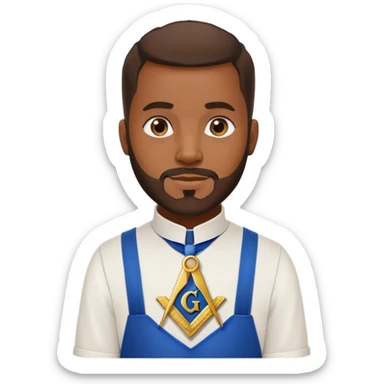 african american male with a beard wearing a masonic collar and apron sticker