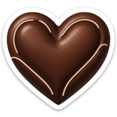 chocolate heart with beige cream sticker