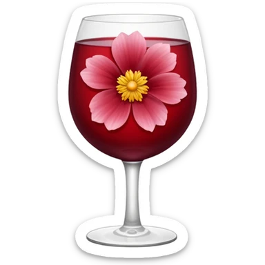 Wine cup flower sticker