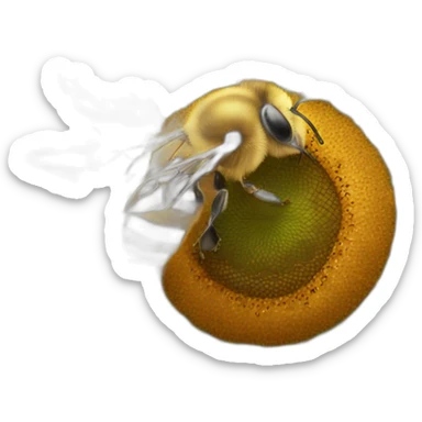 Sunflower with honey bee sticker