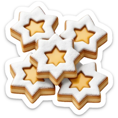 Linzer cookies with a star in the center sticker