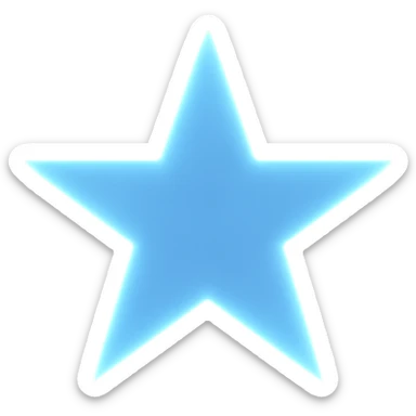 star with a soft glow, blue, no background sticker