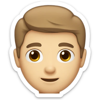 Short hair, balding, short beard, white skin, brown hair sticker