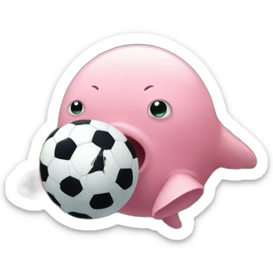 Blobfish scoring a soccer goal  sticker