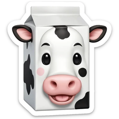 milk box with a cow on it sticker