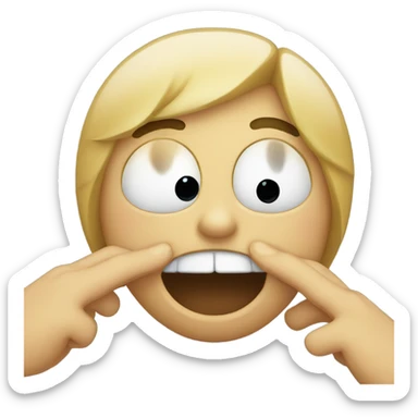 Emoji laughing and crying with hand over mouth sticker