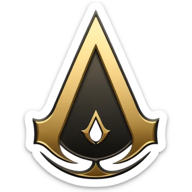 Assassin creend logo emoji in gold and black shaddow  sticker