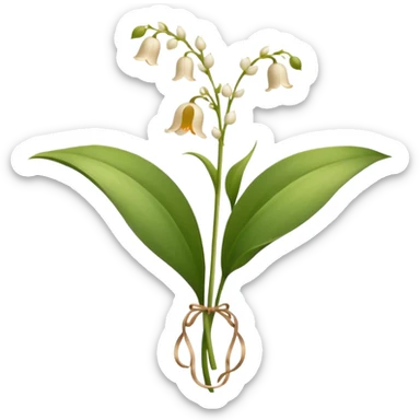 Beige Lily of the valley flower sticker