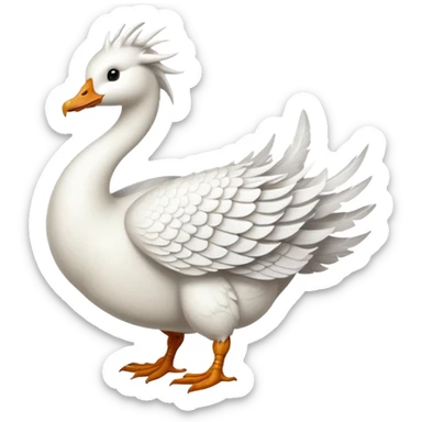 White Dragon goose  sticker