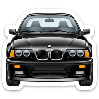 BMW E36 car with a mustache sticker