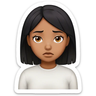 a black hair girl is tired of living alone sticker