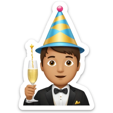Man celebrating birthday sticker
