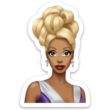 coquette RuPaul with bows sticker