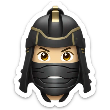 samurai with black armor sticker