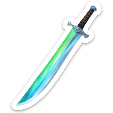 sword with northern lights on blade sticker