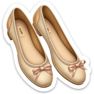 Beige realistic vintage ballerina shoes sticker