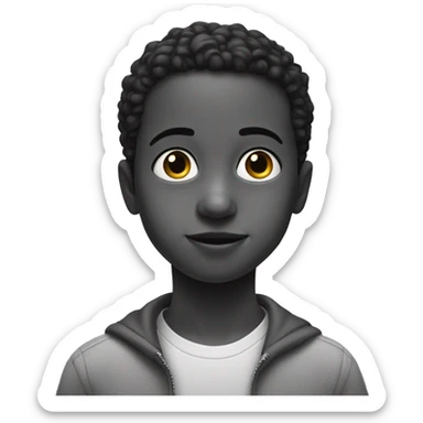 monochrome portrait of a boy sticker
