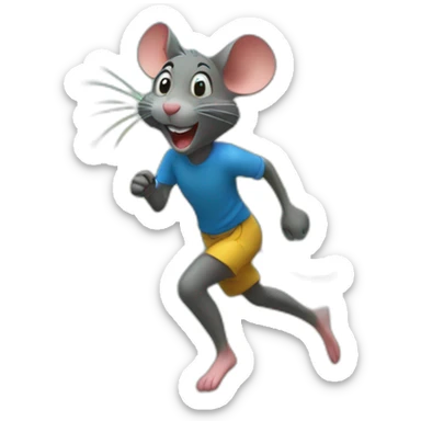 a rat running trails on Reunion Island sticker