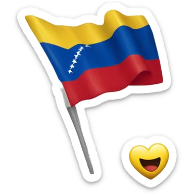 bandera de venezuela y colombia dentro de corazón sticker