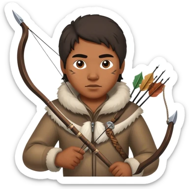 Inuit hunter holding bow and arrow sticker
