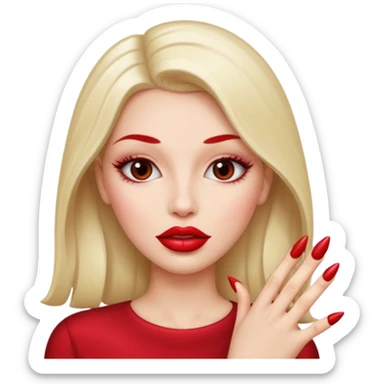Girly pop with extra Long nails and big lips sticker