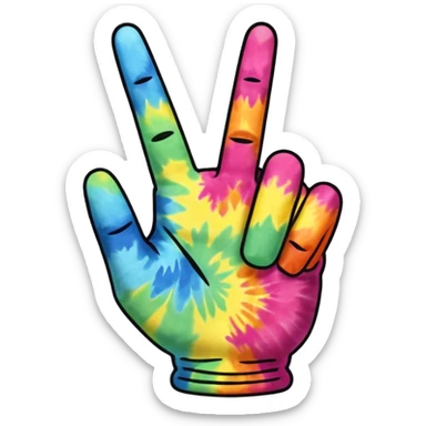 Tie dyed middle finger sticker