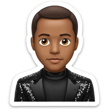 Freddie Jackson, R&B Singer with dark brown hair, black sequin outfit sticker