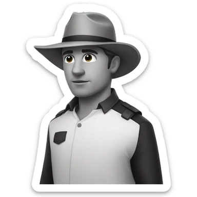 Ladron con vestimenta de pricionero blanco y negro  sticker