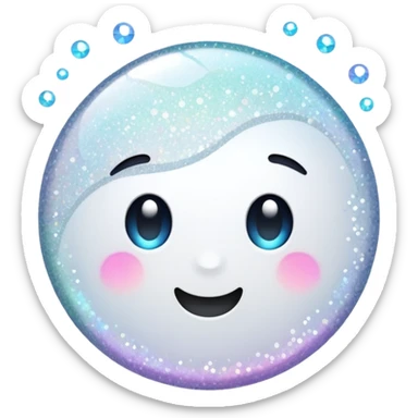 white glory glitter sticker