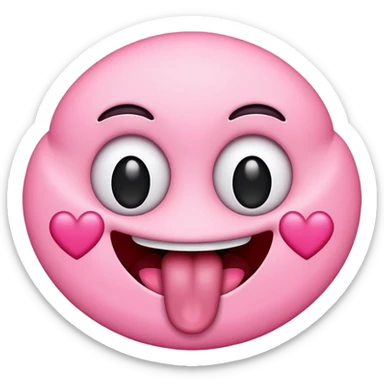 emoji with love eyes and with a tounge  sticker