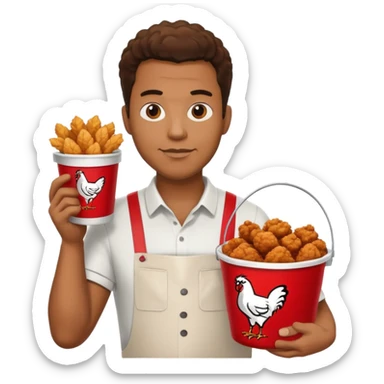 Black man holding a kfc bucket filled with fried chicken sticker