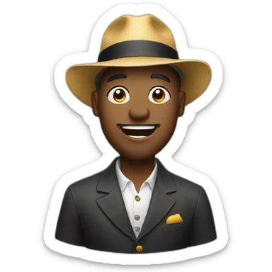 man with hat singing sticker