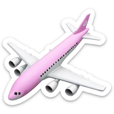 Un avion avec des détails rose  sticker