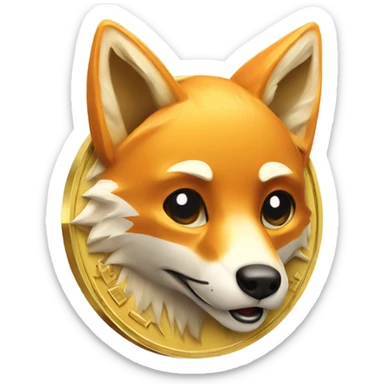golden coin with a fox sticker