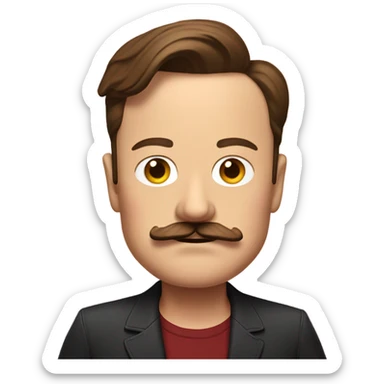 Elon musk with a mustache  sticker