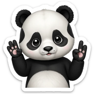 Animated chibi panda saying no with its finger sticker