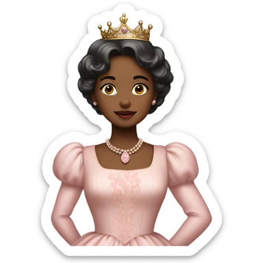 vintage princess with pale pink dress sticker