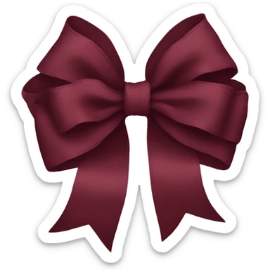 Maroon frilly bow sticker