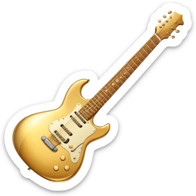 cinematic-realistic-guitar,-polished-metal,-warm-golden-reflections-dancing-along-its-surface,-soft-hands-carefully-positioned-over-the-keys,-glowing-with-an-elegant-and-airy-charm. sticker