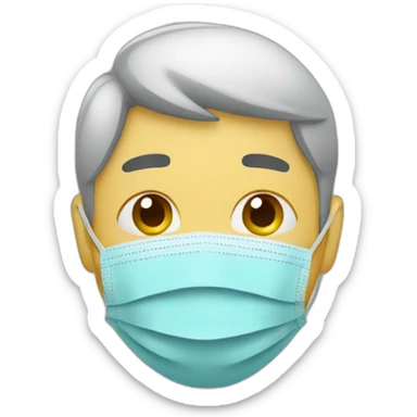 man being sick with a facemask over his eyes sticker
