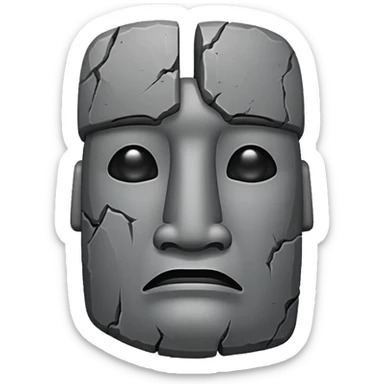 moai emoji with tear sticker