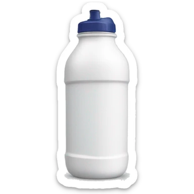 white water bottle with handle and straw sticker