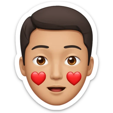 asian man falling with heart eyes sticker