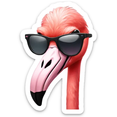 flamingo wearing shades sticker
