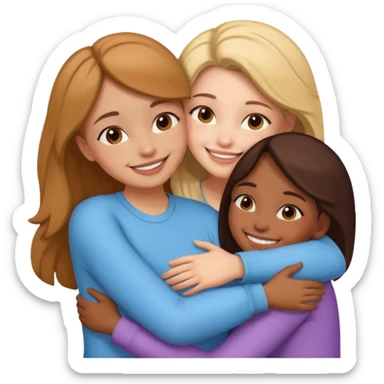 Girls hugging each other sticker