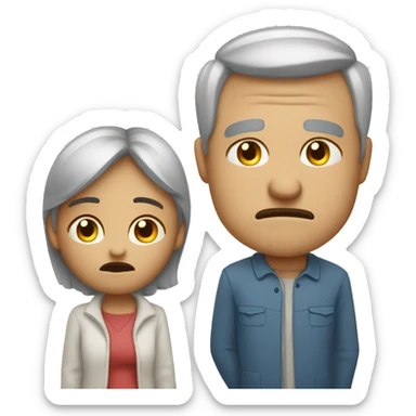 disappointed mother and father both giving thumbs down sticker