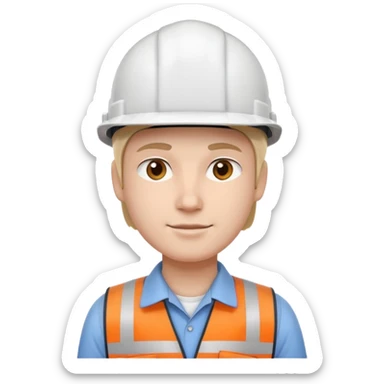 Ingeniero civil con casco blanco  sticker